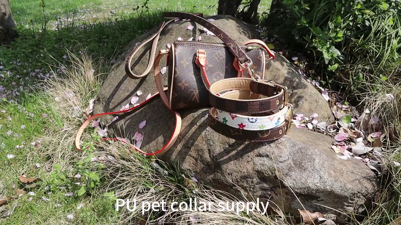 Pet Collar PU Leather Metal Buckle Solid