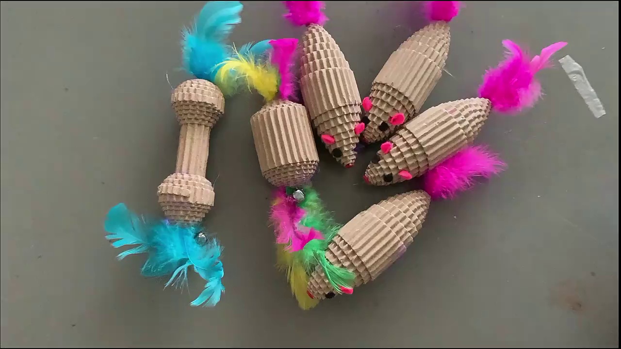 Eco-Friendly Cardboard Cat Toy with Bell
