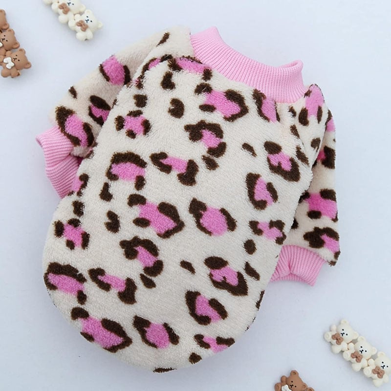 Dog Pajamas Leopard Winter Warm Coat