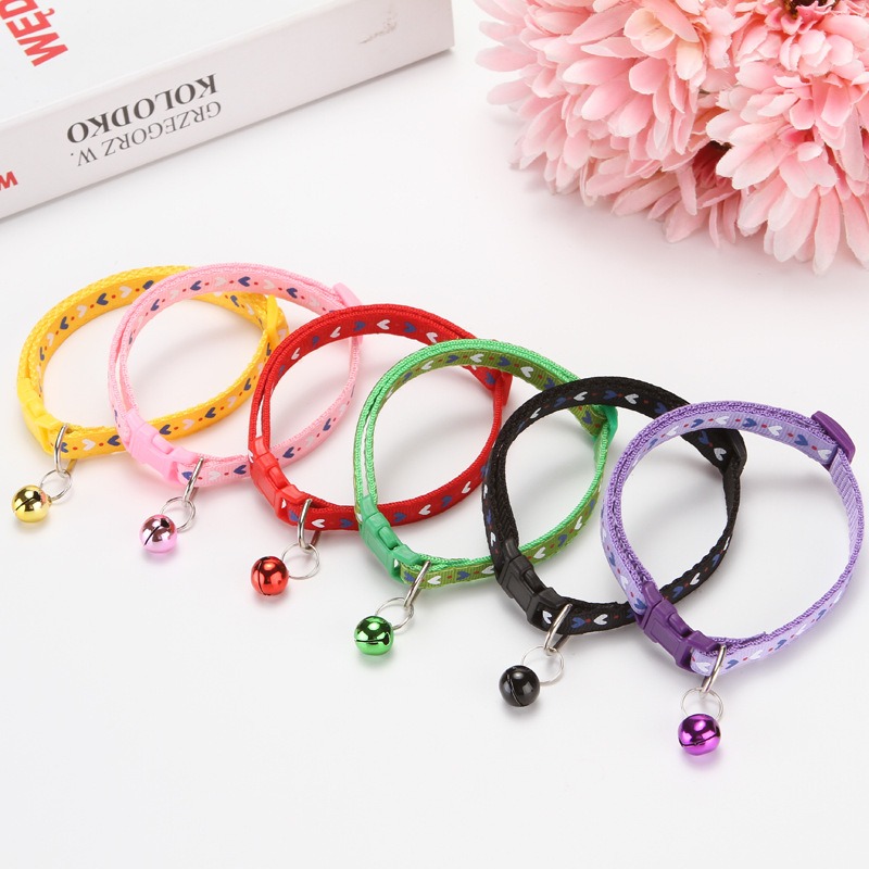 Adjustable Print Pet Collar with Bell for Cats and Dogs