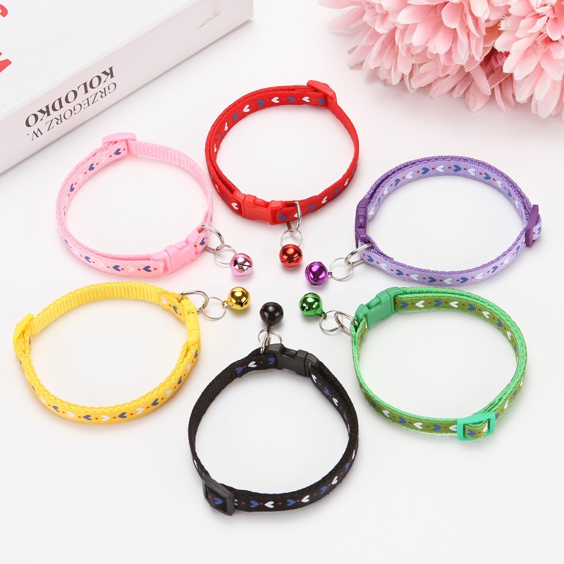 Adjustable Print Pet Collar with Bell for Cats and Dogs
