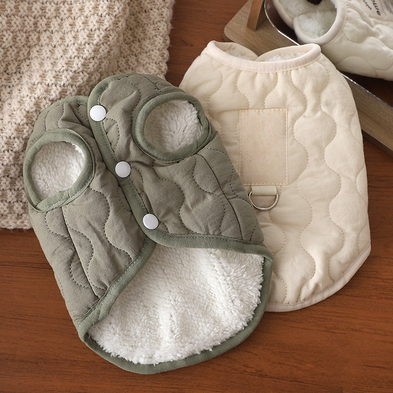 Velvet Winter Vest with Leash Buckle for Cats and Dogs