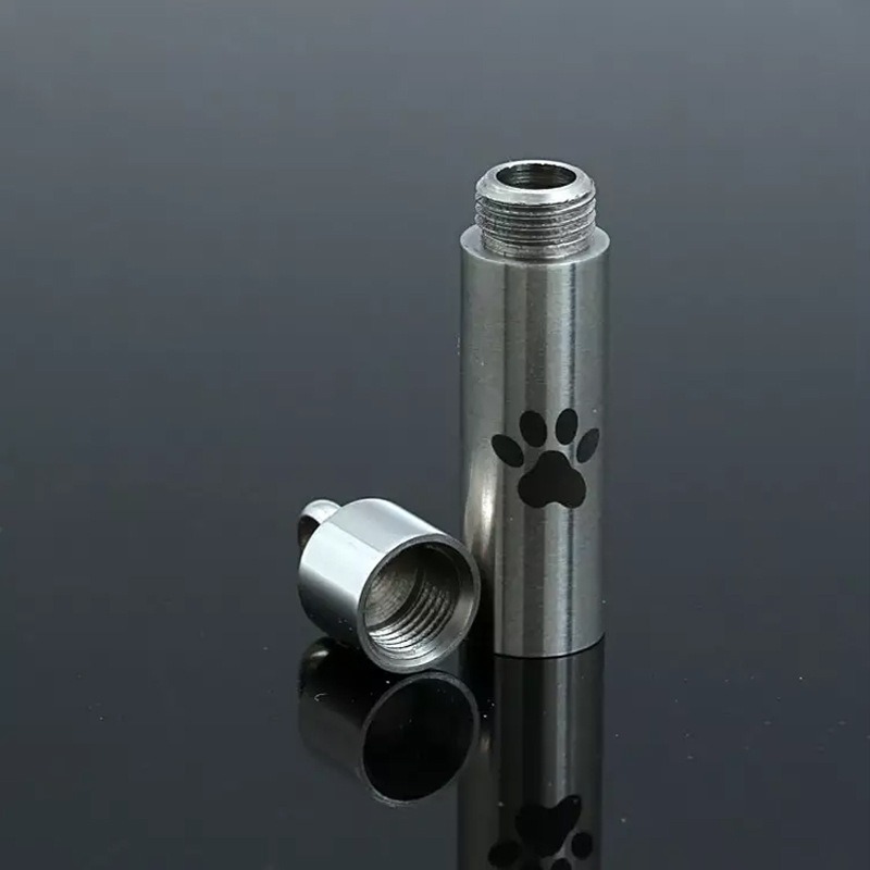 Minimalist Cylindrical Perfume Urn Pendant Necklace