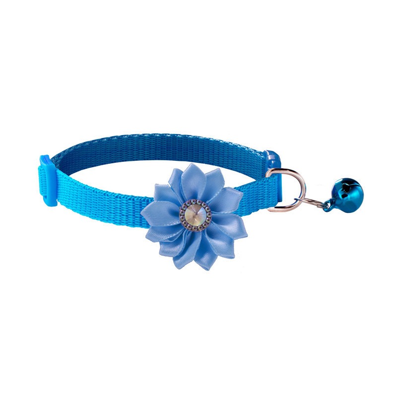 Padded Ribbon Pet Collar with Bell for Cats and Dogs