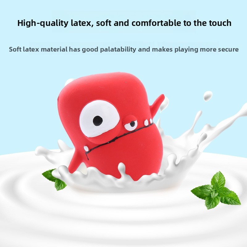Natural Rubber Monster Squeaky Chew Toy for Puppies