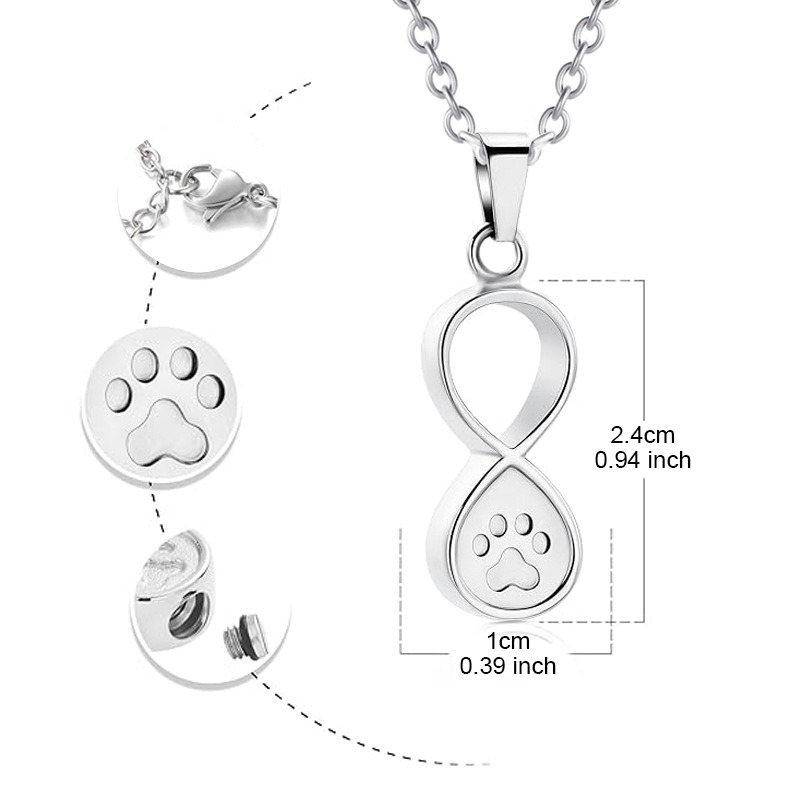 Pet Hair Memorial Casket Pattern Urn Necklace