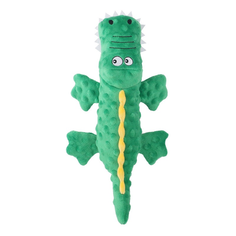 Durable Crocodile Plush Squeaky Chew Toy for Pets