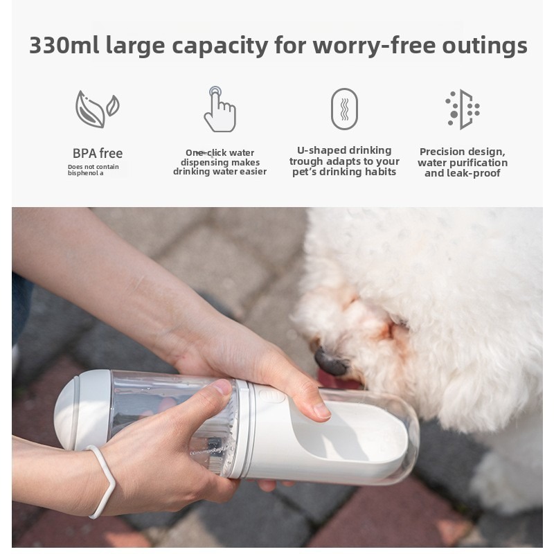 Pet Travel Water Bottle with Independent Water Port
