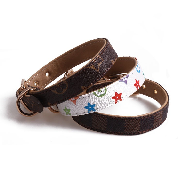 Pet Collar PU Leather Metal Buckle Solid