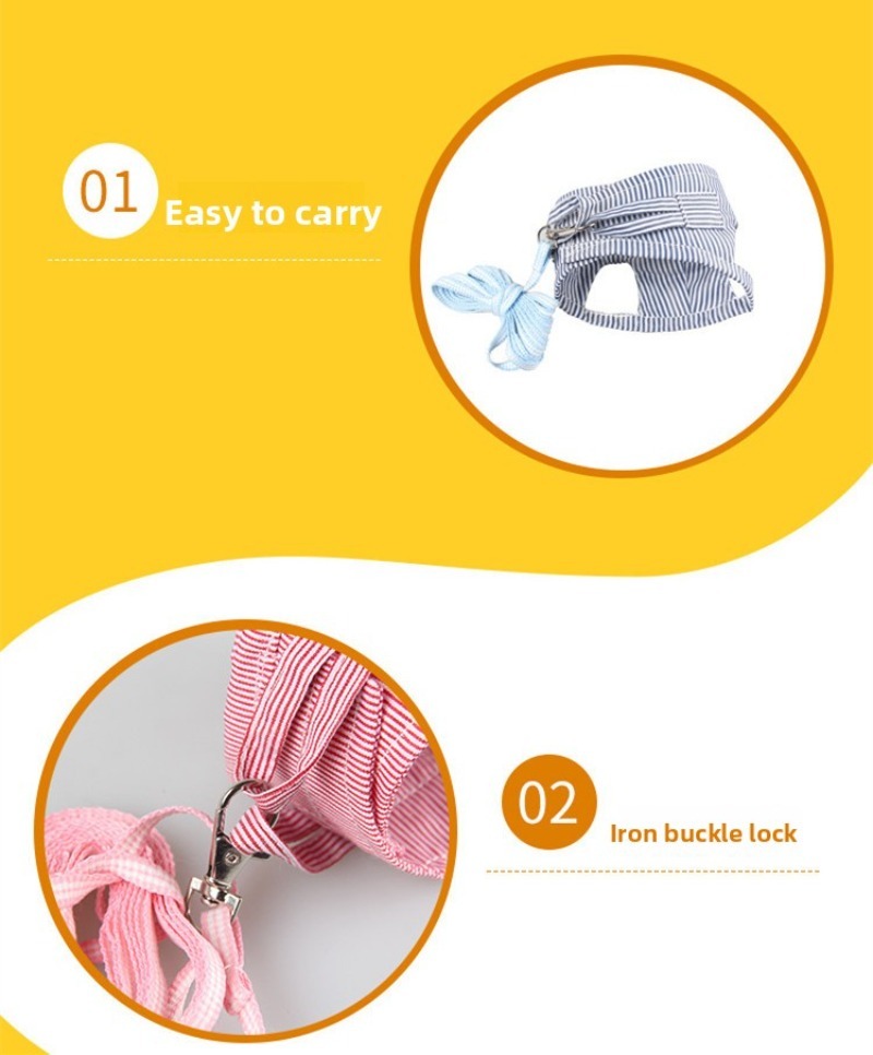 Small Pet Clothes Harness Leash Floral Summer Set