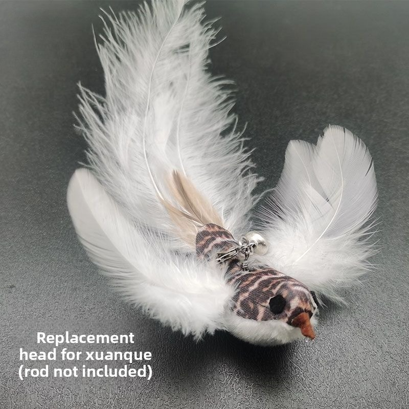 Cat Teaser Feather Bird Head Toy