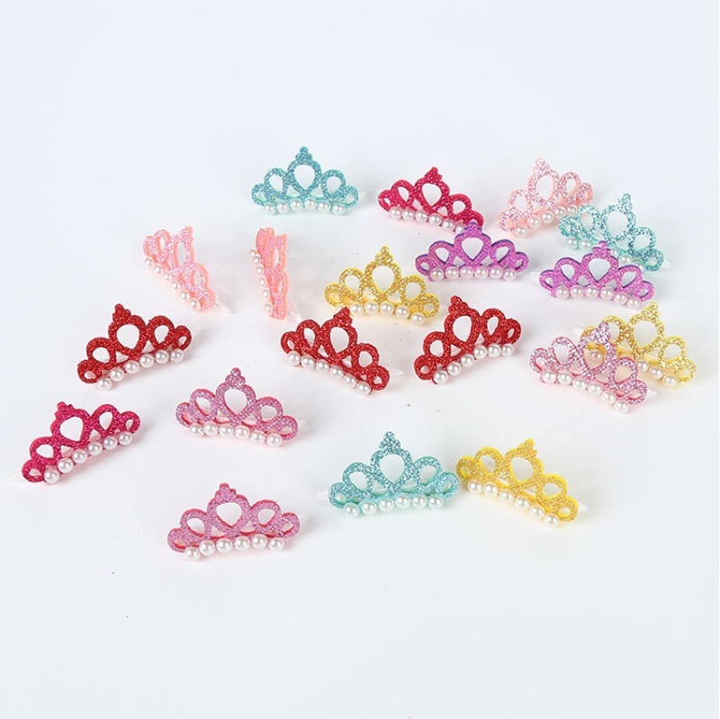 Pet Pearl Crown Hair Clip Headdress