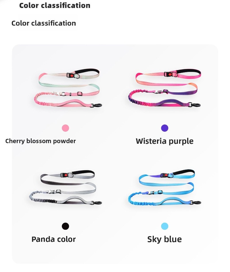 Dog Leash Elastic Gradient Color Stretch Rope