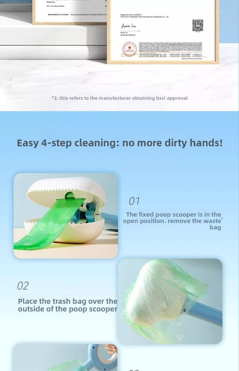 One-Hand Plastic Poop Bag Holder Clip