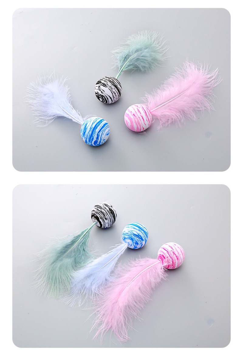 EVA Feather Cat Chew Ball Toy