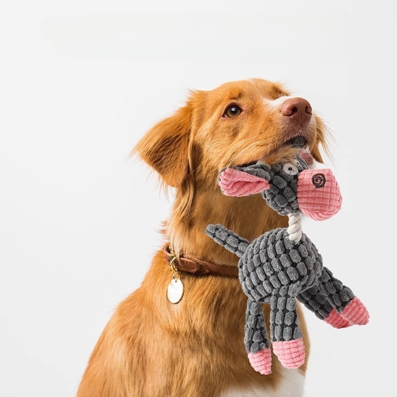 Squeaky Donkey Cow Dog Toy for Teeth Cleaning