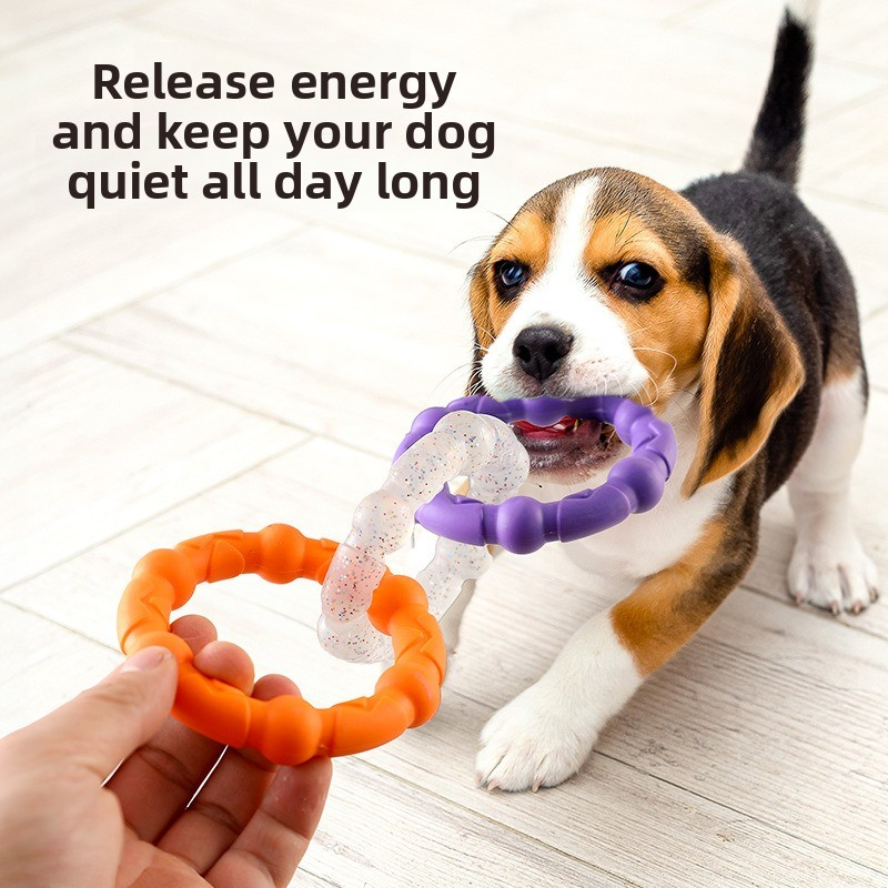 TPR Tug-of-War Ring Dog Toy for Teeth Cleaning