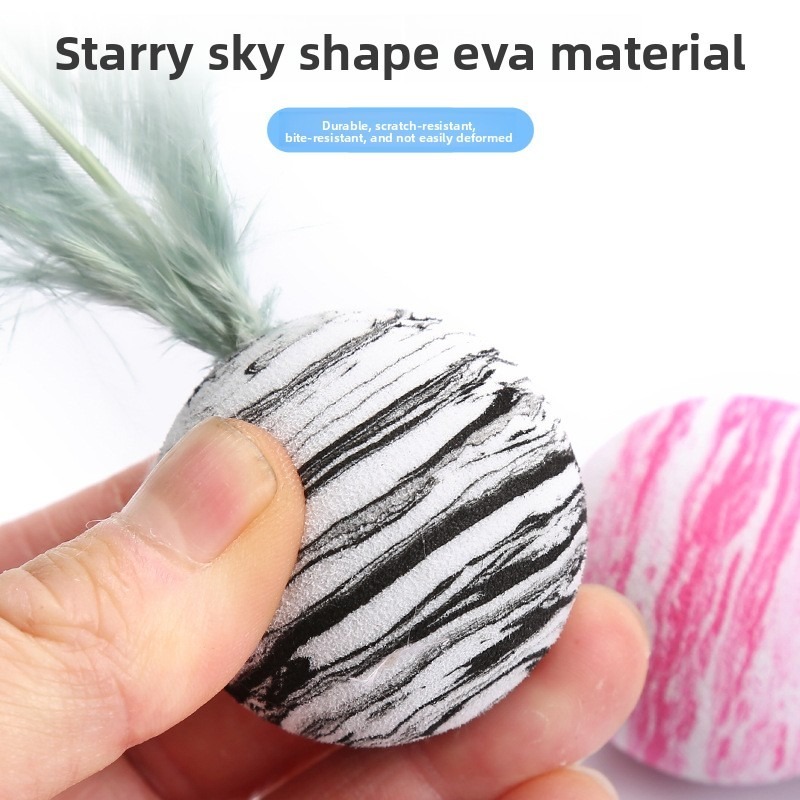 EVA Feather Cat Chew Ball Toy