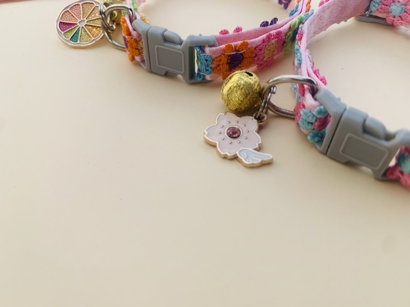 Pet Collar Linen Bell Flower Colorful