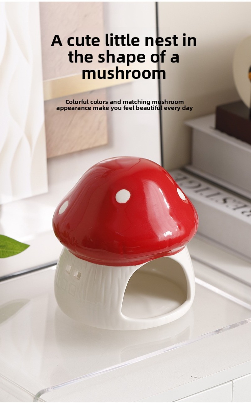 Ceramic Mushroom Hamster Hiding House