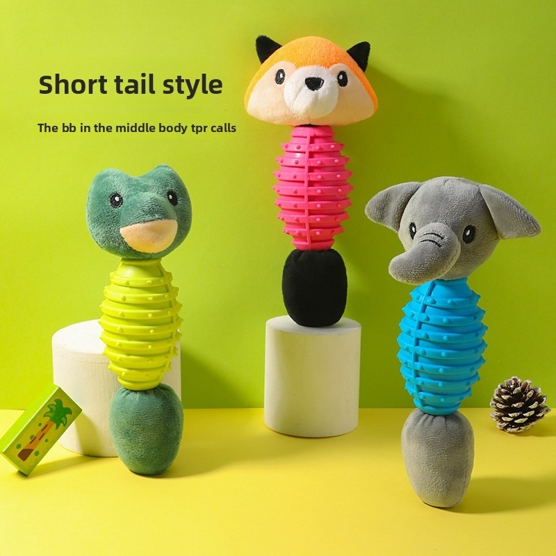 Sounding TPR Plush Dog Chew Toy for Teeth Cleaning