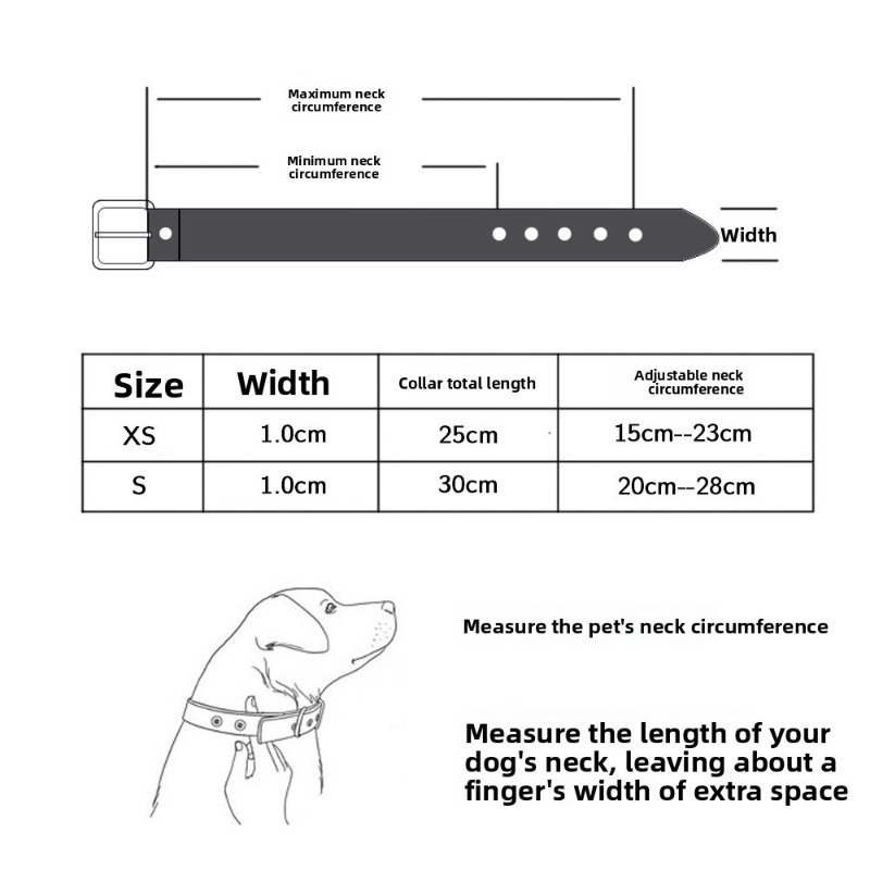 Dog Collar PU Leather Bone Rhinestone