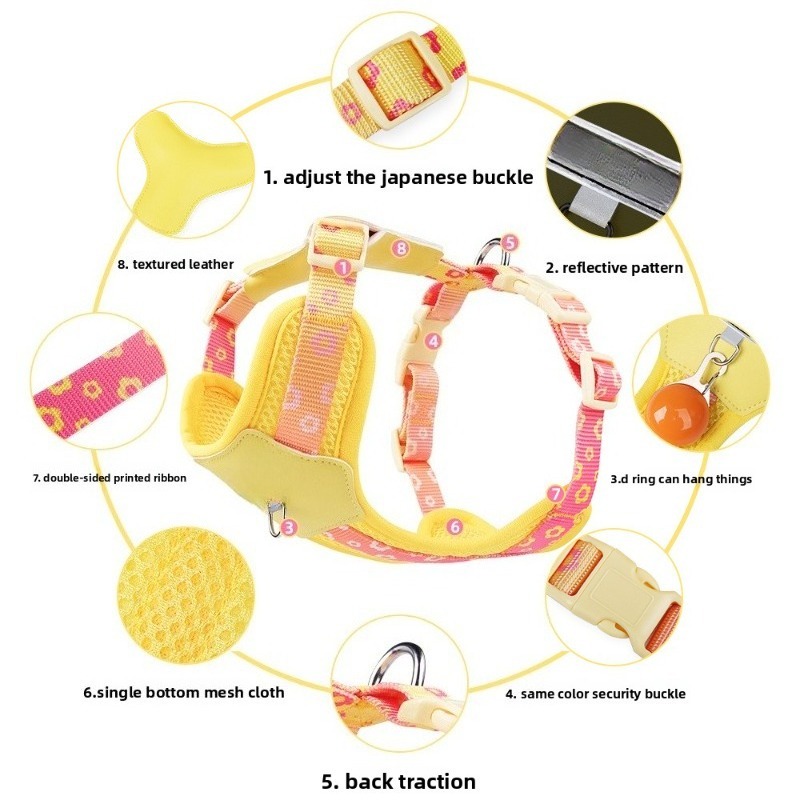 Dog Chest Harness Breathable Color Block