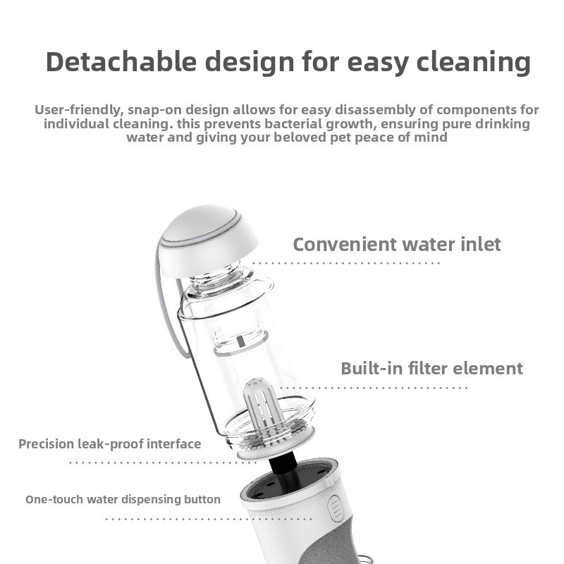 Pet Travel Water Bottle with Independent Water Port