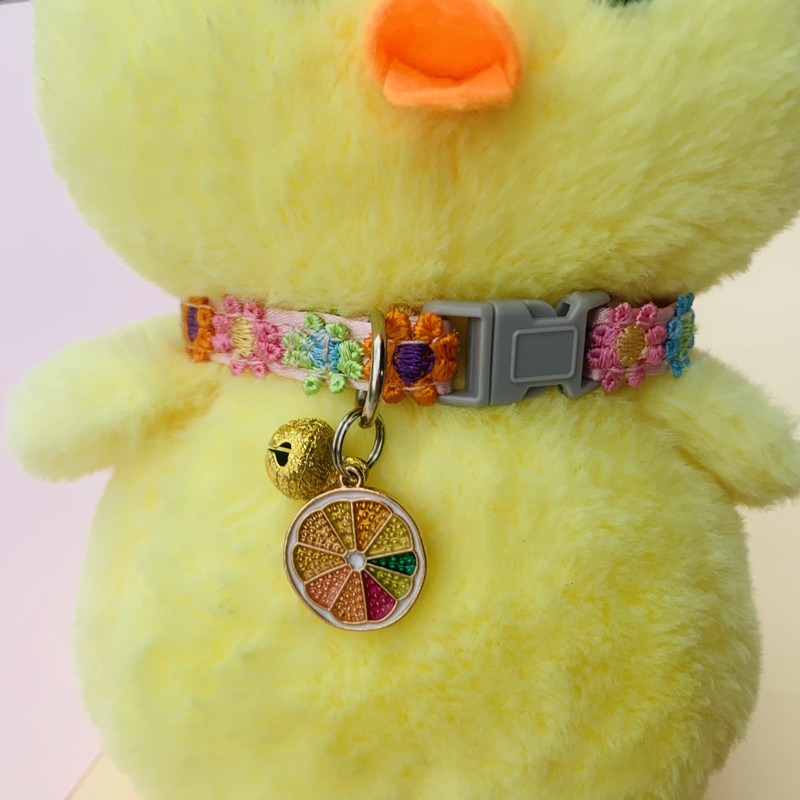 Pet Collar Linen Bell Flower Colorful