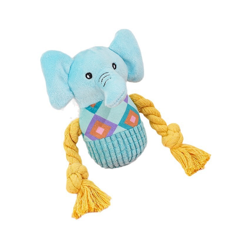 Sounding Knot Plush Dog Toy for Teeth Grinding