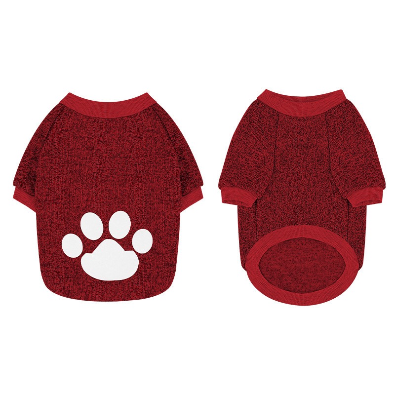Paw Pattern Dog Sweater Machine Washable