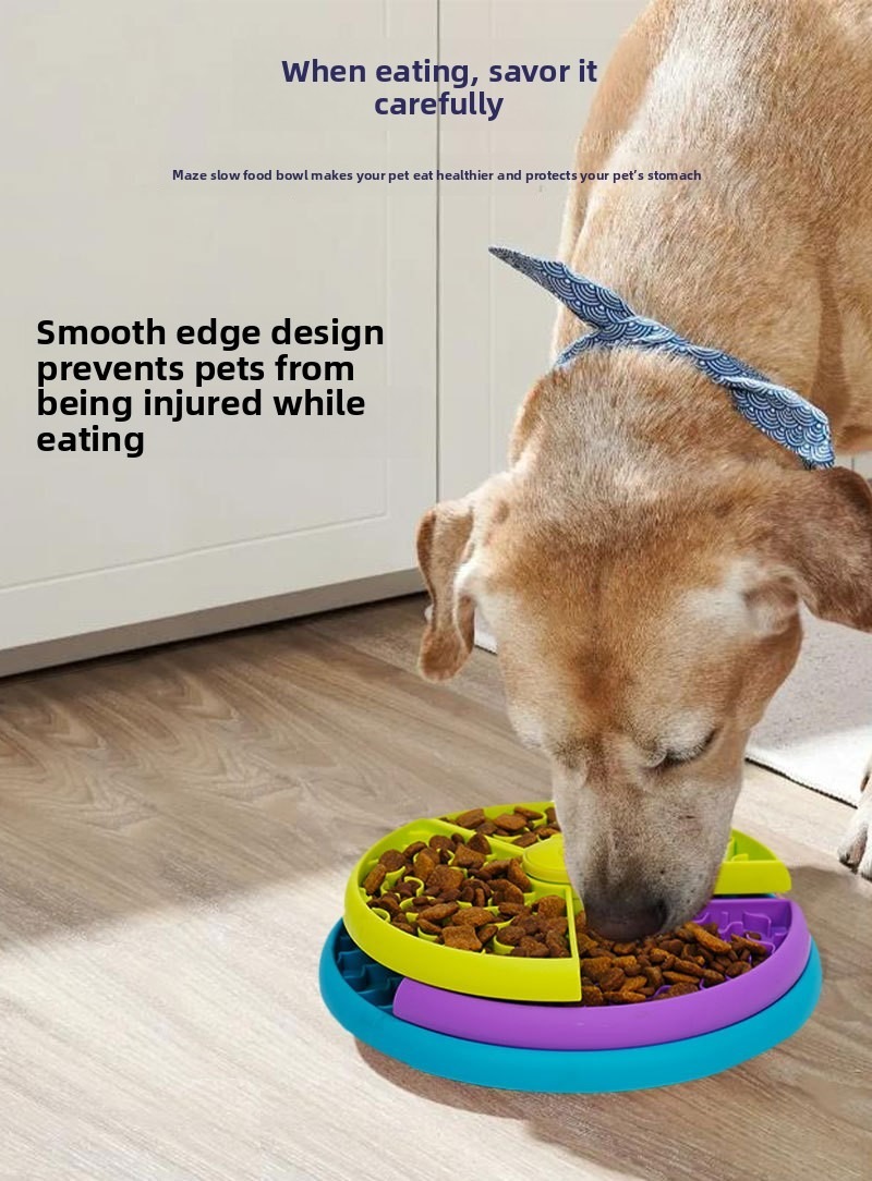 Rotating Three-Layer Dog Slow Food Bowl