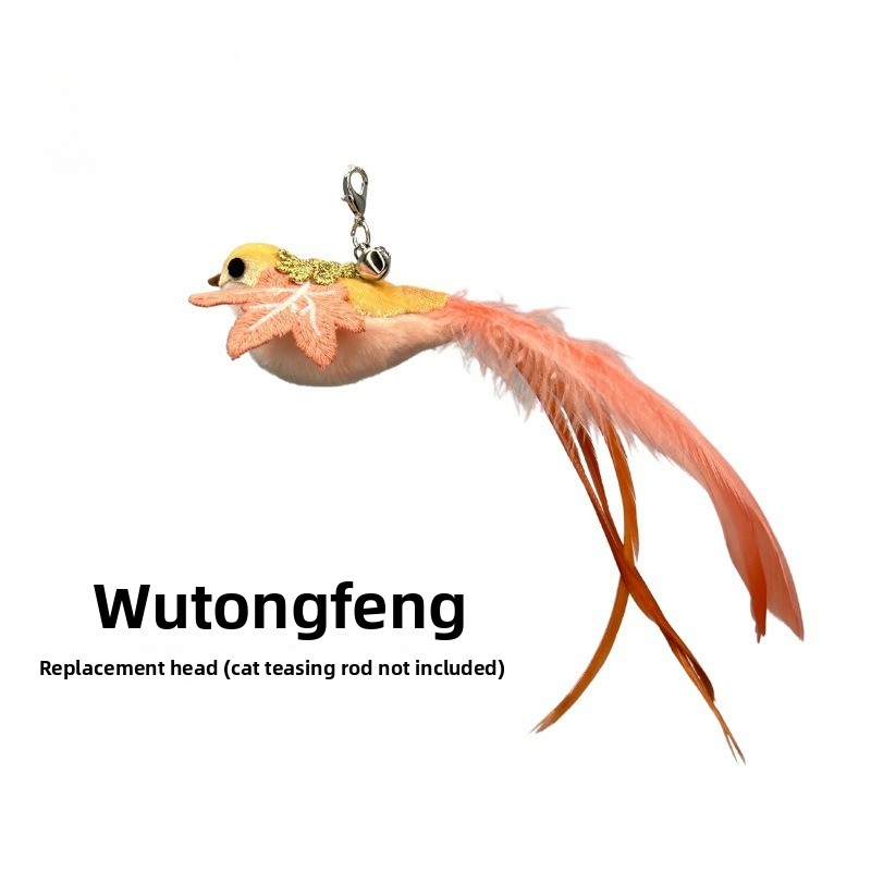 Cat Teaser Feather Bird Head Toy