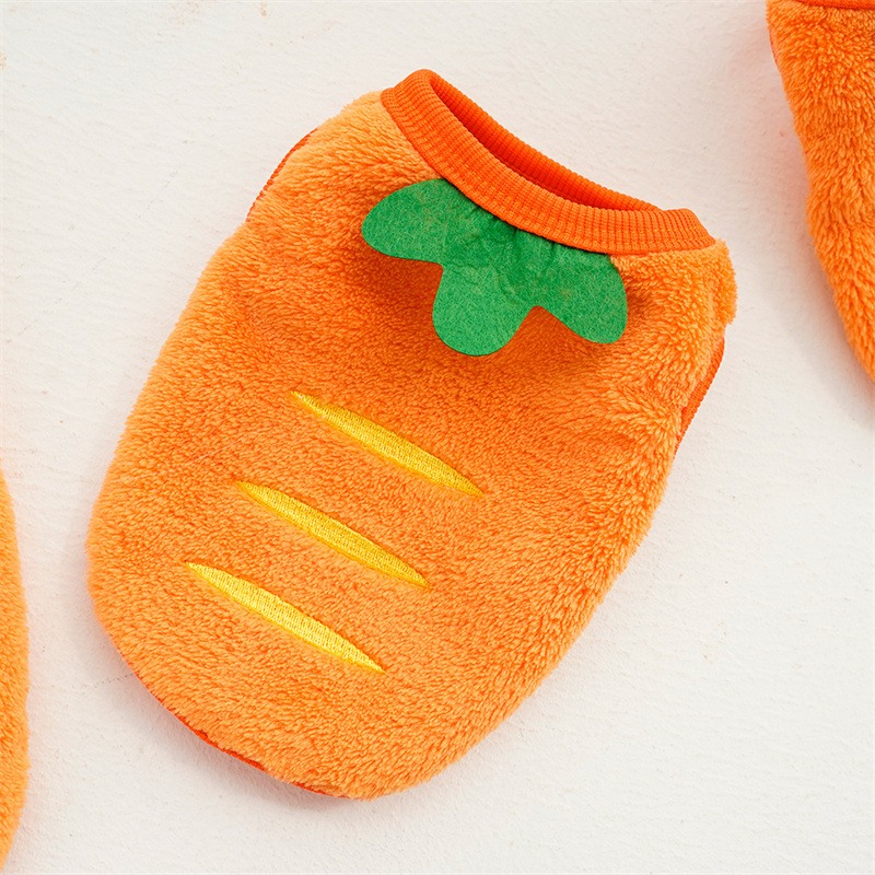 Flannel Carrot Pattern Vest for Cats in Winter