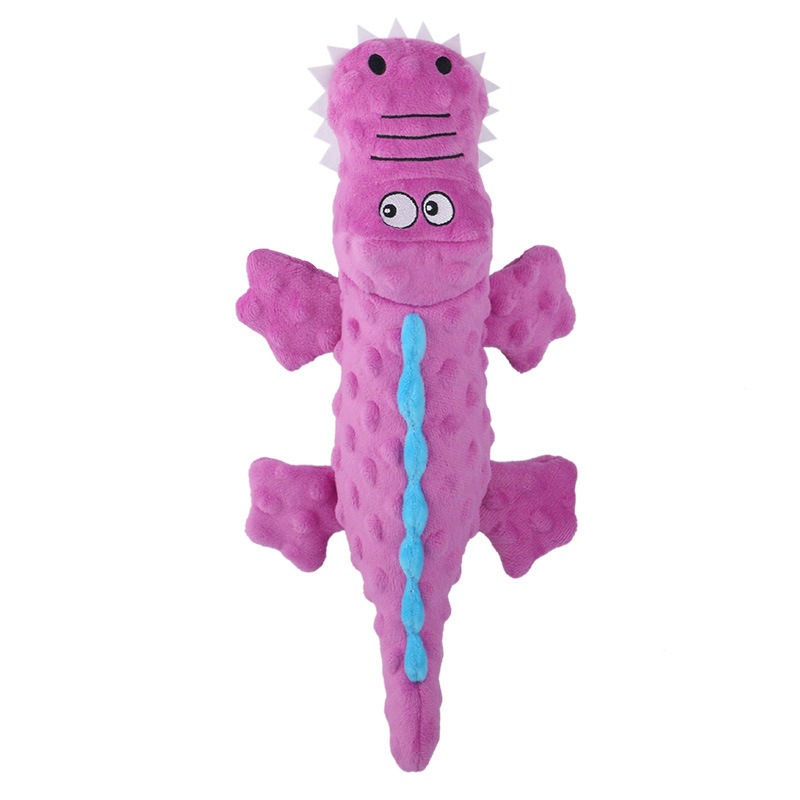 Durable Crocodile Plush Squeaky Chew Toy for Pets