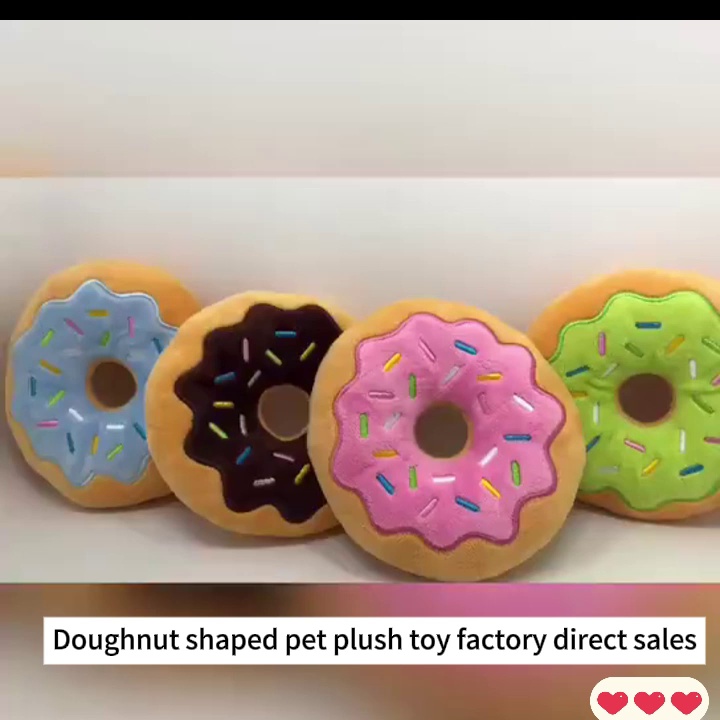 15cm Donut Christmas Plush Dog Toy with Sound