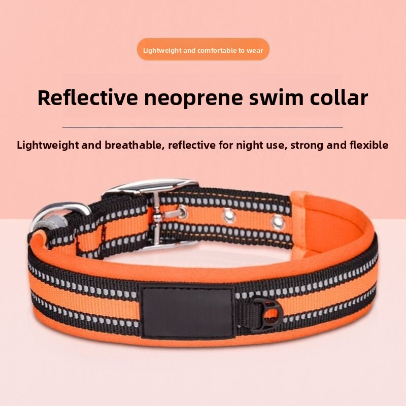 Reflective Adjustable Dog Collar with Metal Ring