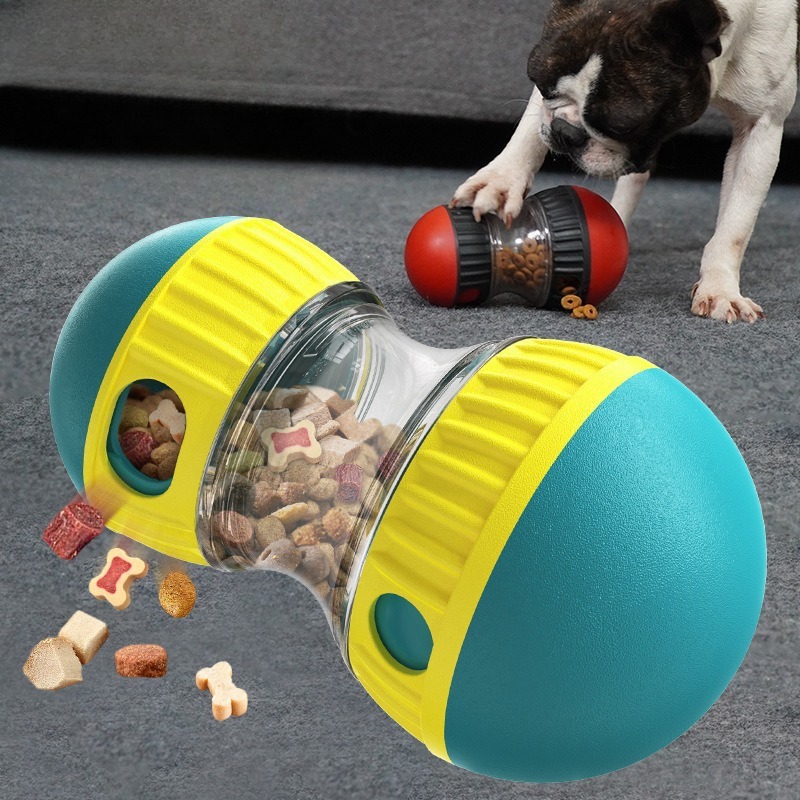 Dog Slow Feeder Rolling Food Dispenser Bottle