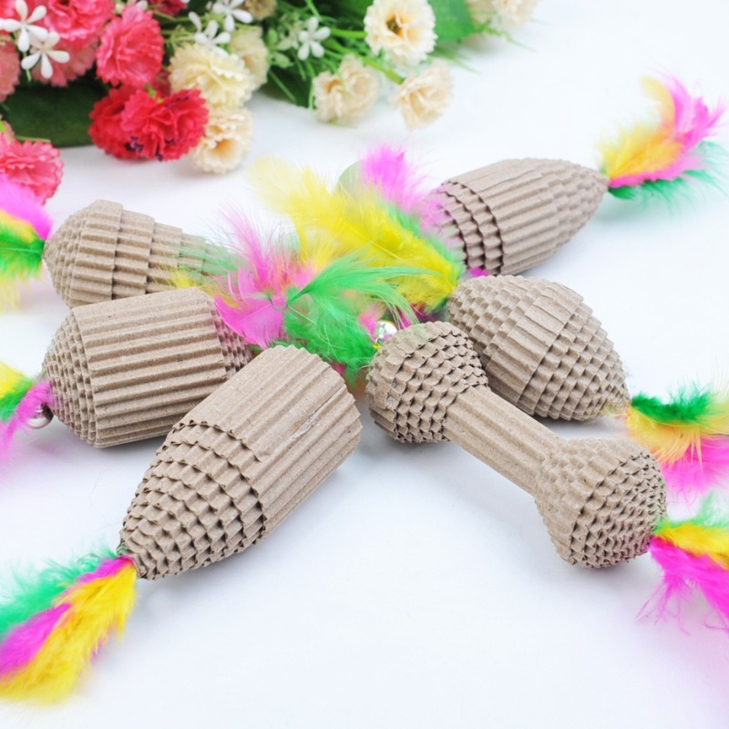 Eco-Friendly Cardboard Cat Toy with Bell
