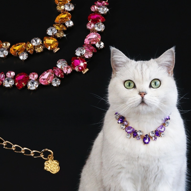 Pet Rhinestone Necklace Collar Princess Style