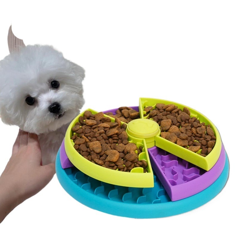 Rotating Three-Layer Dog Slow Food Bowl