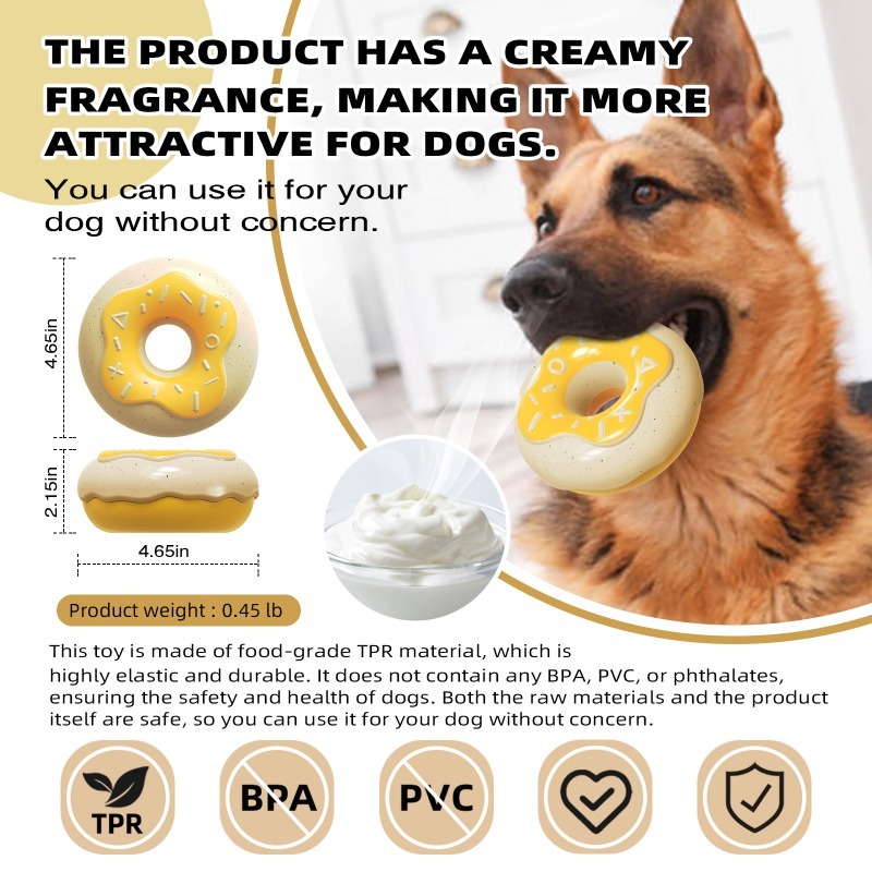 Donut Sounding Dog Chew Toy for Teeth Cleaning