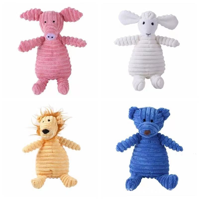 Chew Resistant Plush Animal Dog Toy for Teeth Cleaning