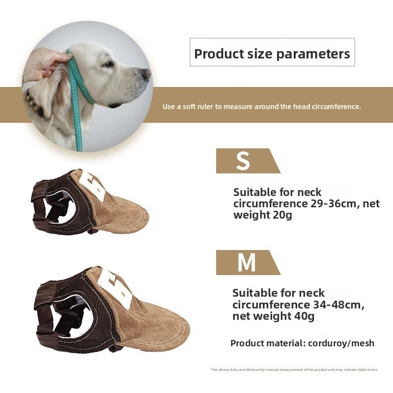 Dog Sun Hat Corduroy Breathable Cap