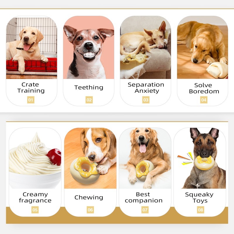 Donut Sounding Dog Chew Toy for Teeth Cleaning