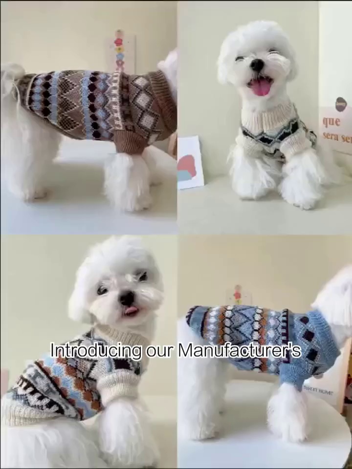 Cotton Two-Piece Dog Sweater with Bow Tie