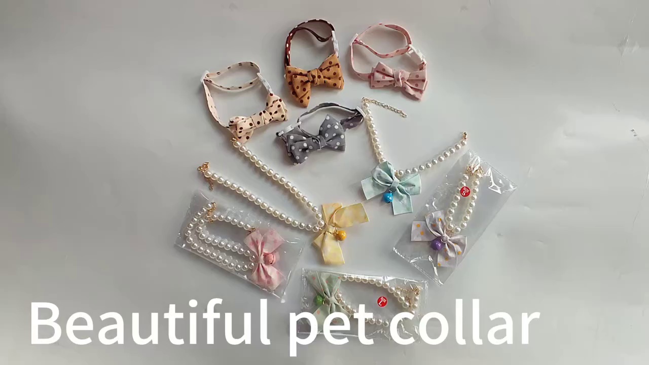 Cat Pearl Bow Necklace Collar Princess Style