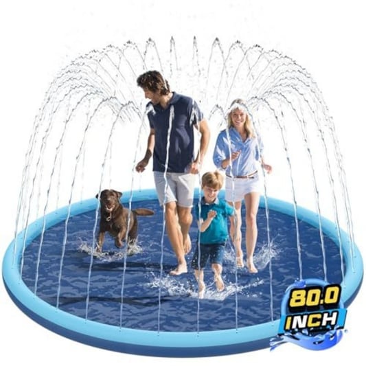 Dog Sprinkler Mat Dolphin Shape Outdoor Bath Play