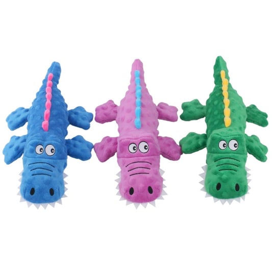 Durable Crocodile Plush Squeaky Chew Toy for Pets