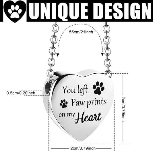 Stainless Steel Pet Ashes Keepsake Urn Necklace